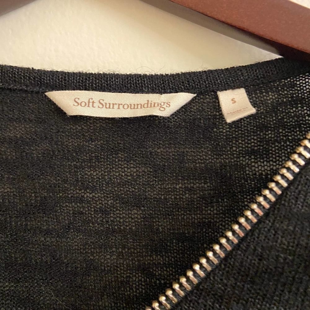 Soft Surrounding Black Valentina Zip Sweater Small - Picture 3 of 4